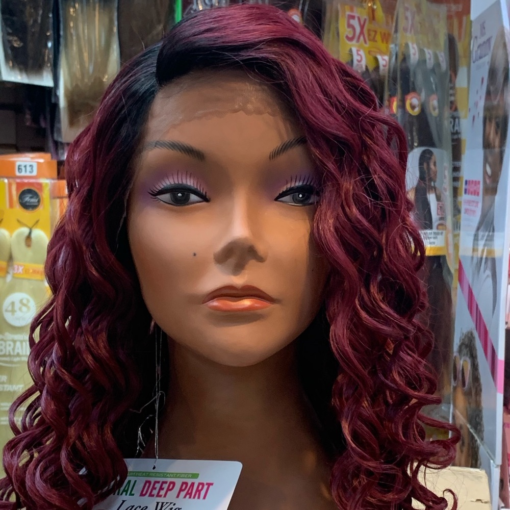 Lace front deep part wig